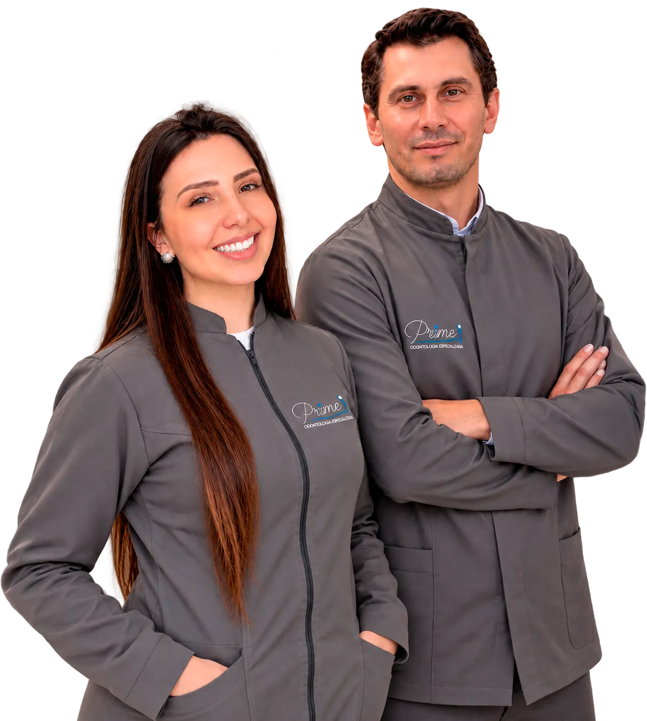 Dra. Isabella e Dr. Leonardo, sócios da Prime Odontologia Especializada